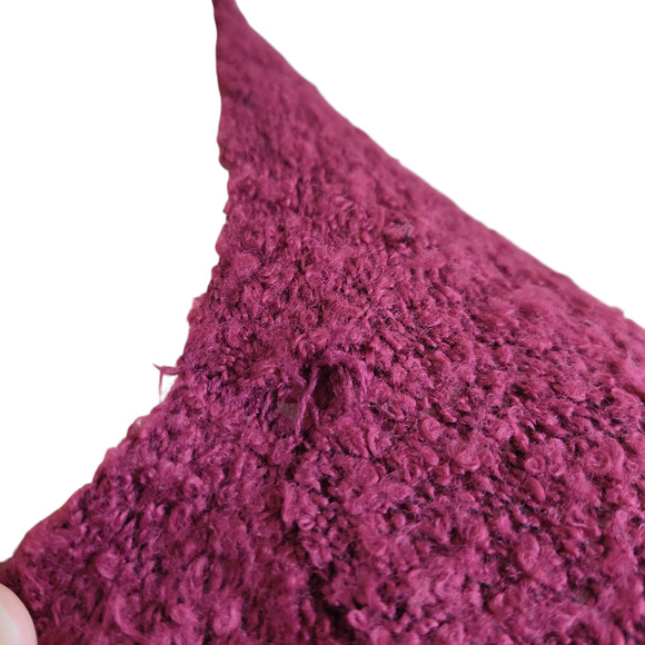 Ashley Stewart Sweater Women's 26/28 Burgundy Long Cardigan Open Front Pockets - Picture 9 of 14